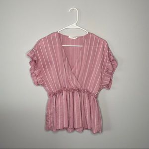 🛑SOLD🛑Goodnight Macaroon Dina Striped Wrap Top